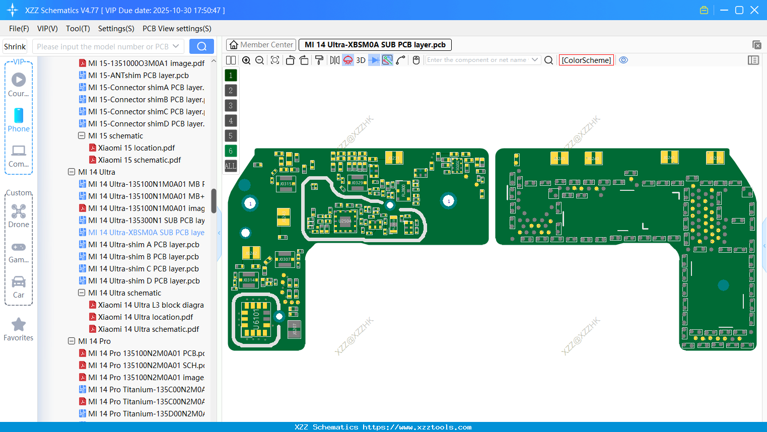 Xiaomi MI 14 Ultra-XBSM0A SUB PCB Layer
